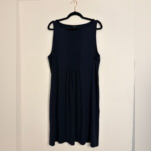 J. Jill Wearever Sleeveless Midi Shift Stretch Dress Size XL Dark Navy Blue